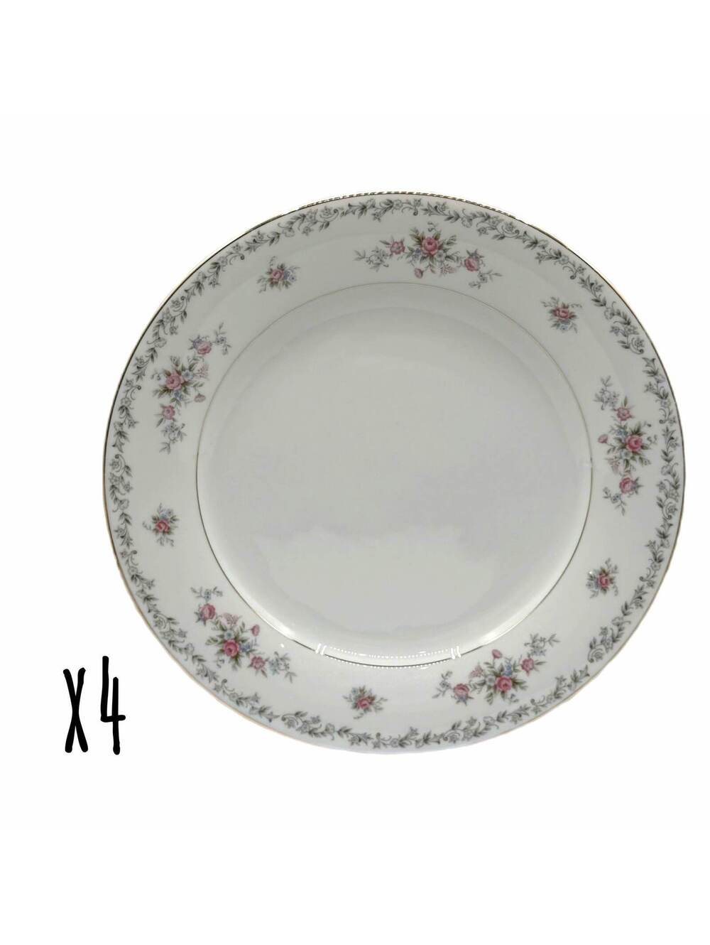 Set of 4 Vintage Noritake Barton 10.5” Dinner Plates